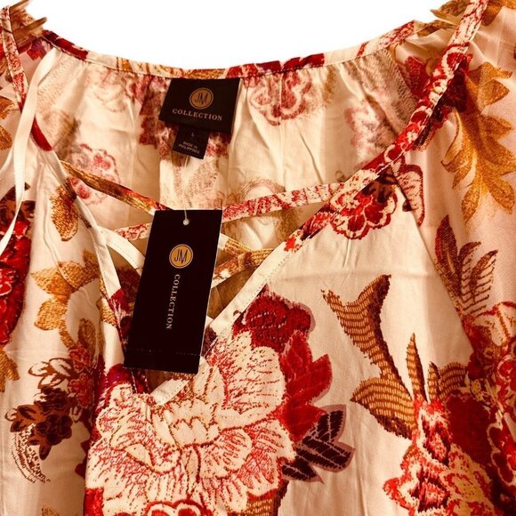 JM Collection Design Womens Blouse Neo Colorful Size Large Sku 2353 - Picture 6 of 15